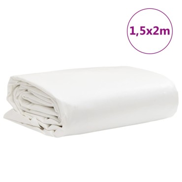 vidaXL Μουσαμάς Λευκός 1,5 x 2 μ. 650 γρ./μ²