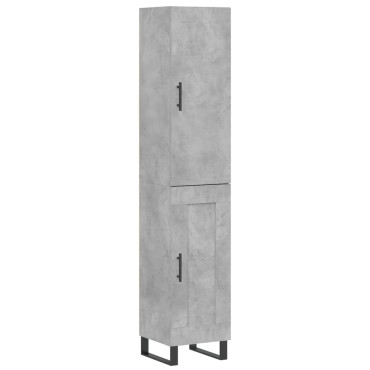 vidaXL Ντουλάπι Γκρι Σκυροδέματος 34,5x34x180cm Επεξεργασμένο Ξύλο 1 τεμ.
