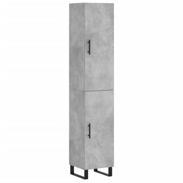 vidaXL Ντουλάπι Γκρι Σκυροδέματος 34,5x34x180cm Επεξεργασμένο Ξύλο 1 τεμ.