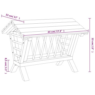 vidaXL Ταΐστρα Κουνελιών 44 x 33 x 33 εκ. από Μασίφ Ξύλο Ελάτης