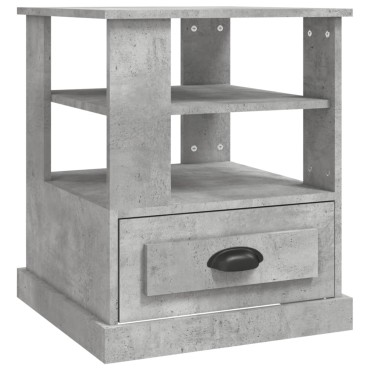 vidaXL Βοηθητικό Τραπέζι Γκρι Σκυροδ. 50x50x60cm Επεξεργασμένο Ξύλο 1 τεμ.