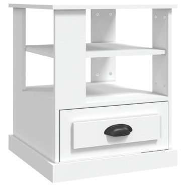 vidaXL Βοηθητικό Τραπέζι Λευκό 50x50x60cm από Επεξεργασμένο Ξύλο 1 τεμ.