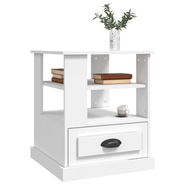 vidaXL Βοηθητικό Τραπέζι Λευκό 50x50x60cm από Επεξεργασμένο Ξύλο 1 τεμ.