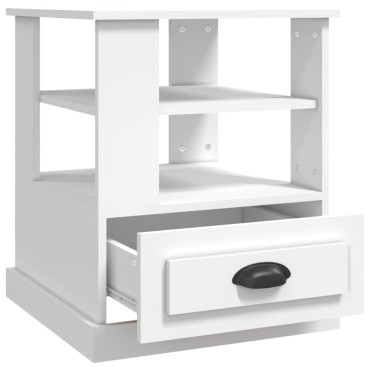 vidaXL Βοηθητικό Τραπέζι Λευκό 50x50x60cm από Επεξεργασμένο Ξύλο 1 τεμ.