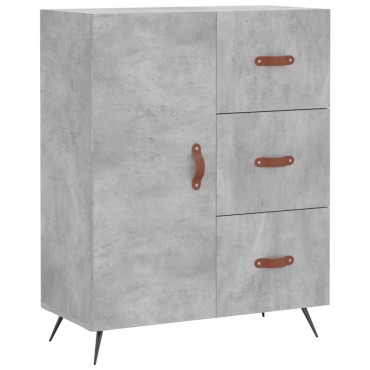 vidaXL Ντουλάπι Γκρι Σκυροδέματος 69,5x34x180cm Επεξεργασμένο Ξύλο 1 τεμ.