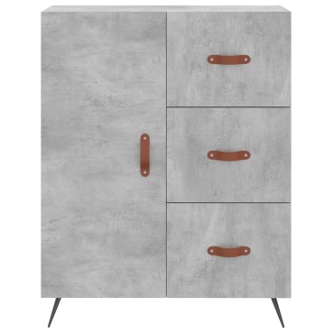 vidaXL Ντουλάπι Γκρι Σκυροδέματος 69,5x34x180cm Επεξεργασμένο Ξύλο 1 τεμ.