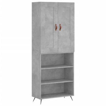 vidaXL Ντουλάπι Γκρι Σκυροδέματος 69,5x34x180cm Επεξεργασμένο Ξύλο 1 τεμ.