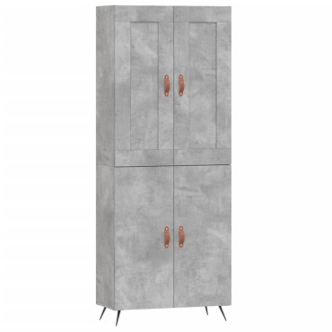 vidaXL Ντουλάπι Γκρι Σκυροδέματος 69,5x34x180cm Επεξεργασμένο Ξύλο 1 τεμ.
