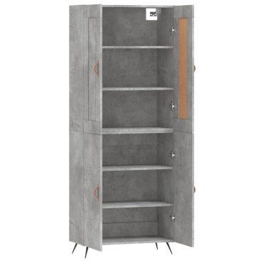 vidaXL Ντουλάπι Γκρι Σκυροδέματος 69,5x34x180cm Επεξεργασμένο Ξύλο 1 τεμ.