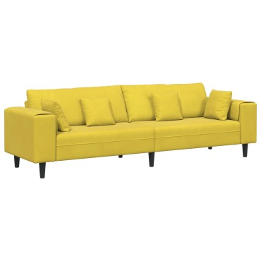 vidaXL Καναπές Κίτρινο 250x77x76cm Βελούδο
