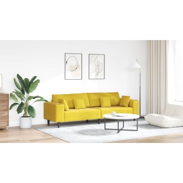 vidaXL Καναπές Κίτρινο 250x77x76cm Βελούδο