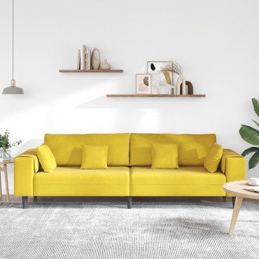 vidaXL Καναπές Κίτρινο 250x77x76cm Βελούδο