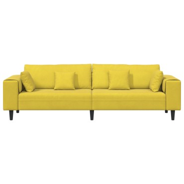vidaXL Καναπές Κίτρινο 250x77x76cm Βελούδο