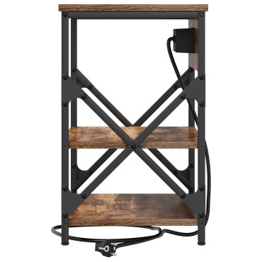 vidaXL Κομοδίνο Καπνιστό Δρύς 41x31x51cm Επεξεργασμένο Ξύλο 1 τεμ.