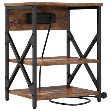 vidaXL Κομοδίνο Καπνιστό Δρύς 41x31x51cm Επεξεργασμένο Ξύλο 1 τεμ.