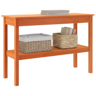 vidaXL Τραπέζι κονσόλας Κερωμένο καφέ 110x40x75cm Στερεό πεύκο