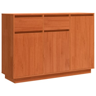 vidaXL Πλαϊνό γραφείο με συρτάρι Κερωτό καφέ 110x34x75 εκ 1 τεμ.