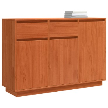 vidaXL Πλαϊνό γραφείο με συρτάρι Κερωτό καφέ 110x34x75 εκ 1 τεμ.