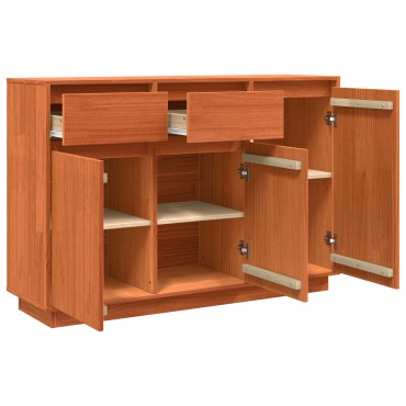 vidaXL Πλαϊνό γραφείο με συρτάρι Κερωτό καφέ 110x34x75 εκ 1 τεμ.