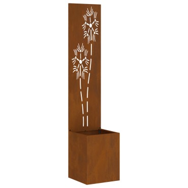 vidaXL Οθόνη Ιδιωτικότητας Κήπου Floral Σκ rusty 32 x 32 x 150 εκ