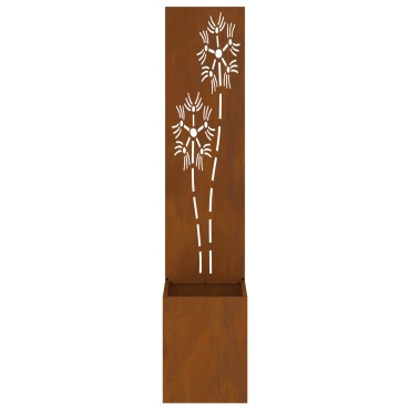 vidaXL Οθόνη Ιδιωτικότητας Κήπου Floral Σκ rusty 32 x 32 x 150 εκ