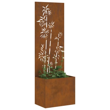 vidaXL Οθόνη Ιδιωτικότητας Κήπου Floral Σκ rusty 50 x 32 x 150 εκ