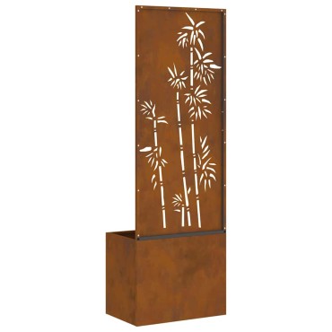 vidaXL Οθόνη Ιδιωτικότητας Κήπου Floral Σκ rusty 50 x 32 x 150 εκ