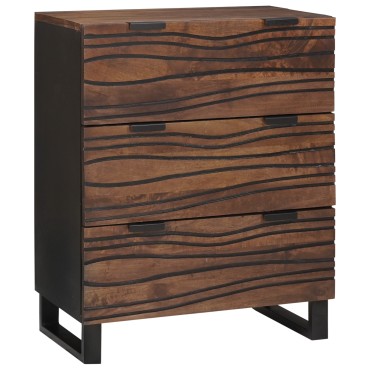 vidaXL Σετ Μπουφέδων 3 τεμ. Καφέ 180x33x75cm Στερεό ξύλο μάνγκο