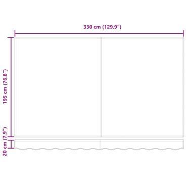 vidaXL Σκελετός Τέντας Πορτοκαλί και Μαύρο 350 x 200 cm