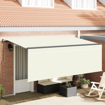 vidaXL Αναδιπλούμενη τέντα Κρεμ 400 x 200 cm Πολυεστέρας και Αλουμίνιο