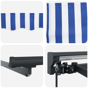 vidaXL Σκελετός Τέντας Μπλε και άσπρο 450 x 300 εκ