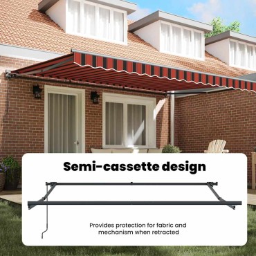 vidaXL Σκελετός Τέντας Πορτοκαλί και Μαύρο 450 x 300 εκ