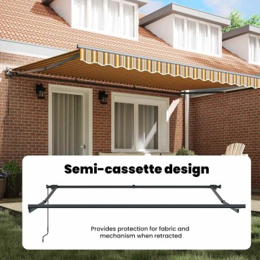 vidaXL Σκελετός Τέντας Κίτρινο και Γκρί 450 x 300 εκ