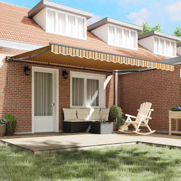 vidaXL Σκελετός Τέντας Κίτρινο και Γκρί 450 x 300 εκ