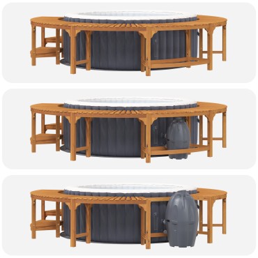 vidaXL Περίβλημα Τζακούζι Καφέ Ø275 x 55,5 εκ. Στερεό Ξύλο Ακακίας