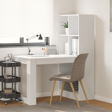 vidaXL Γραφείο Λευκό Επεξεργασμένο Ξύλο 122x67x145cm 1 τεμ.