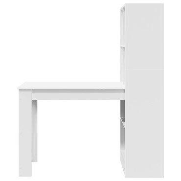 vidaXL Γραφείο Λευκό Επεξεργασμένο Ξύλο 122x67x145cm 1 τεμ.