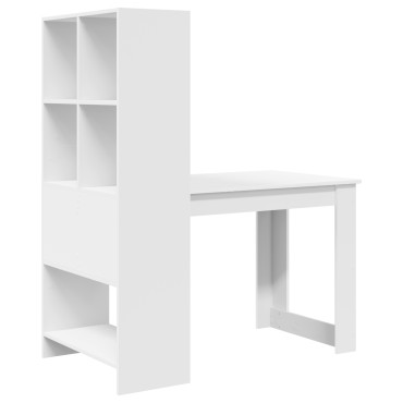 vidaXL Γραφείο Λευκό Επεξεργασμένο Ξύλο 122x67x145cm 1 τεμ.