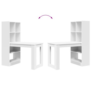 vidaXL Γραφείο Λευκό Επεξεργασμένο Ξύλο 122x67x145cm 1 τεμ.