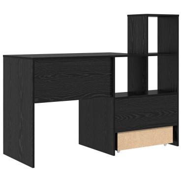 vidaXL Γραφείο Μαύρη Οξυά Επεξεργασμένο Ξύλο 131,5x50x106,5cm 1 τεμ.