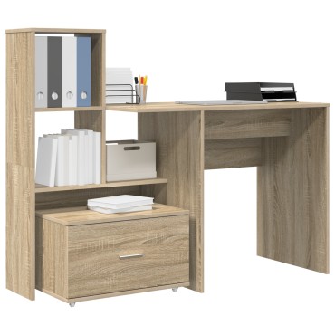 vidaXL Γραφείο Δρύς Sonoma Επεξεργασμένο Ξύλο 131,5x50x106,5cm 1 τεμ.