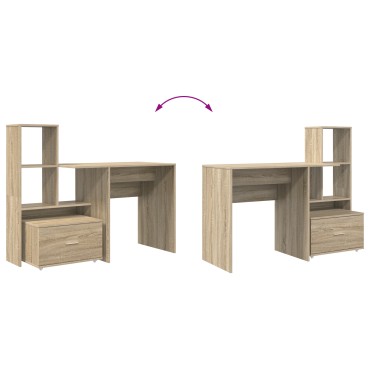 vidaXL Γραφείο Δρύς Sonoma Επεξεργασμένο Ξύλο 131,5x50x106,5cm 1 τεμ.