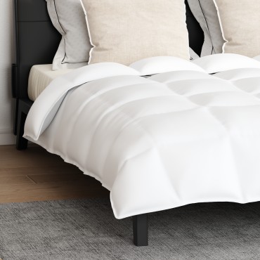 vidaXL Σετ Παπλωμάτων με μαξιλάρι 3 τεμ. Λευκό Φτέρος