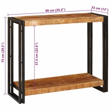 vidaXL Τραπέζι κονσόλας Καφέ 90x33x75cm Στερεό ξύλο μάνγκο