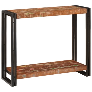 vidaXL Τραπέζι κονσόλας με ράφι 90x33x75cm Στερεό Ανακτηθέν Ξύλο