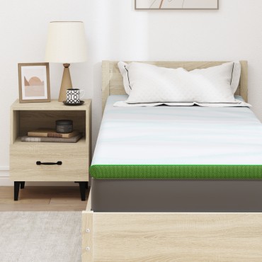 vidaXL Στρώμα επικάλυψης Λευκό και Πράσινο 80 x 200 cm Υφασμα Jacquard