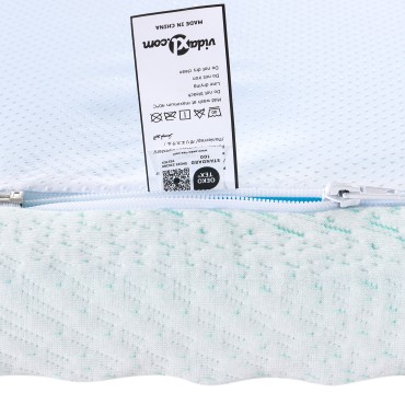 vidaXL Στρώμα επικάλυψης Λευκό και Πράσινο 90 x 190 cm Υφασμα Jacquard