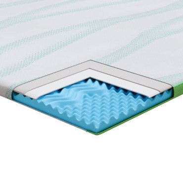 vidaXL Στρώμα επικάλυψης Λευκό και Πράσινο 100 x 200 cm