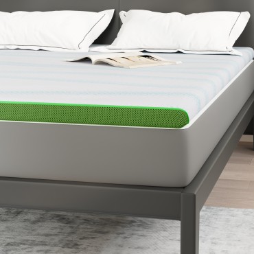 vidaXL Στρώμα επικάλυψης Λευκό και Πράσινο 140 x 200 cm