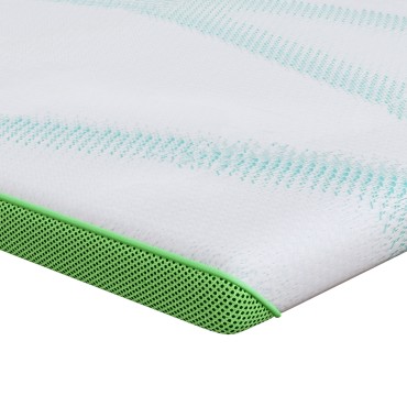 vidaXL Στρώμα επικάλυψης Λευκό και Πράσινο 160 x 200 cm